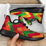 Zig Zag Reggae Pattern Print Mesh Knit Shoes GearFrost