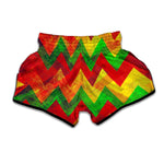 Zig Zag Reggae Pattern Print Muay Thai Boxing Shorts