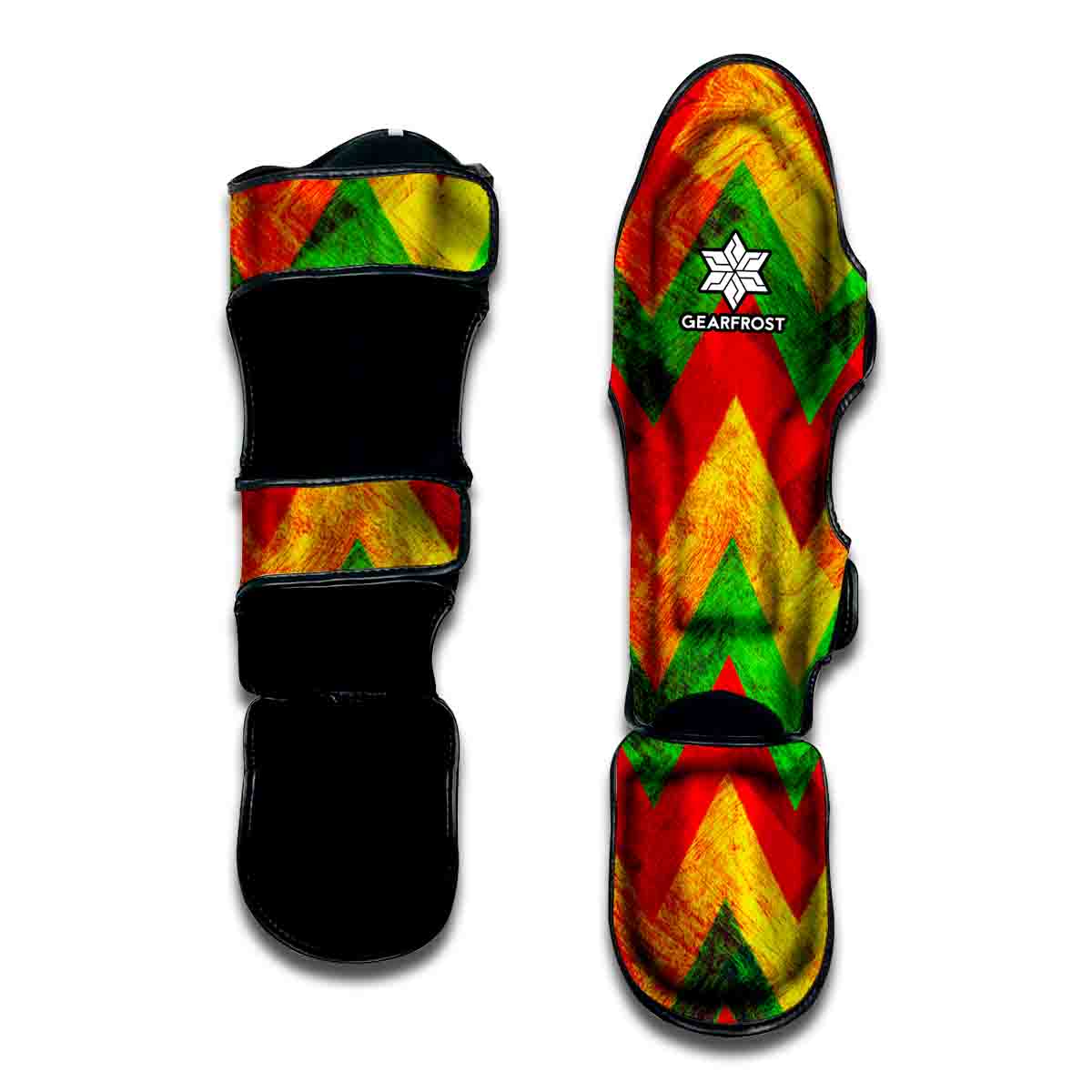 Zig Zag Reggae Pattern Print Muay Thai Shin Guard