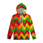 Zig Zag Reggae Pattern Print Pullover Hoodie