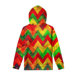 Zig Zag Reggae Pattern Print Pullover Hoodie