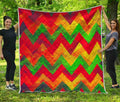Zig Zag Reggae Pattern Print Quilt