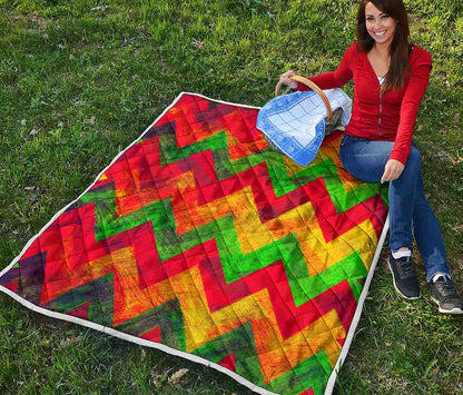 Zig Zag Reggae Pattern Print Quilt