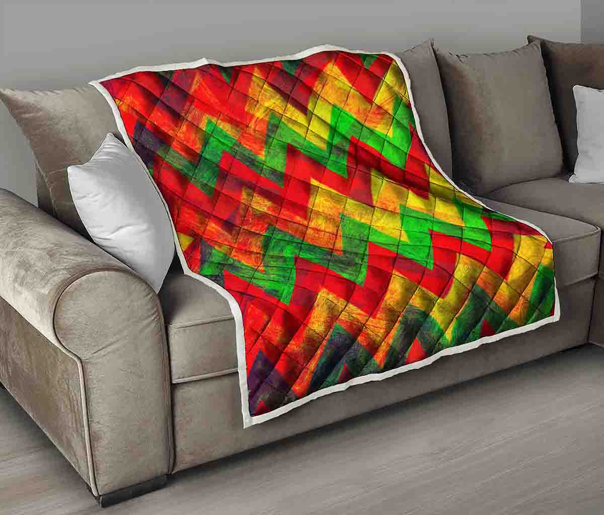 Zig Zag Reggae Pattern Print Quilt