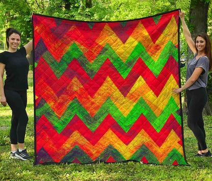 Zig Zag Reggae Pattern Print Quilt