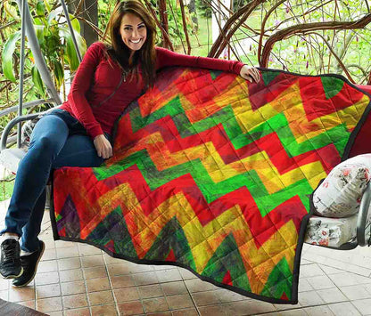 Zig Zag Reggae Pattern Print Quilt