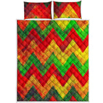 Zig Zag Reggae Pattern Print Quilt Bed Set