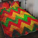 Zig Zag Reggae Pattern Print Quilt Bed Set