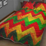 Zig Zag Reggae Pattern Print Quilt Bed Set