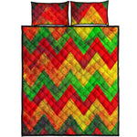 Zig Zag Reggae Pattern Print Quilt Bed Set