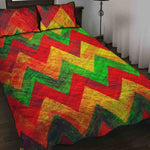 Zig Zag Reggae Pattern Print Quilt Bed Set