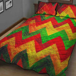 Zig Zag Reggae Pattern Print Quilt Bed Set