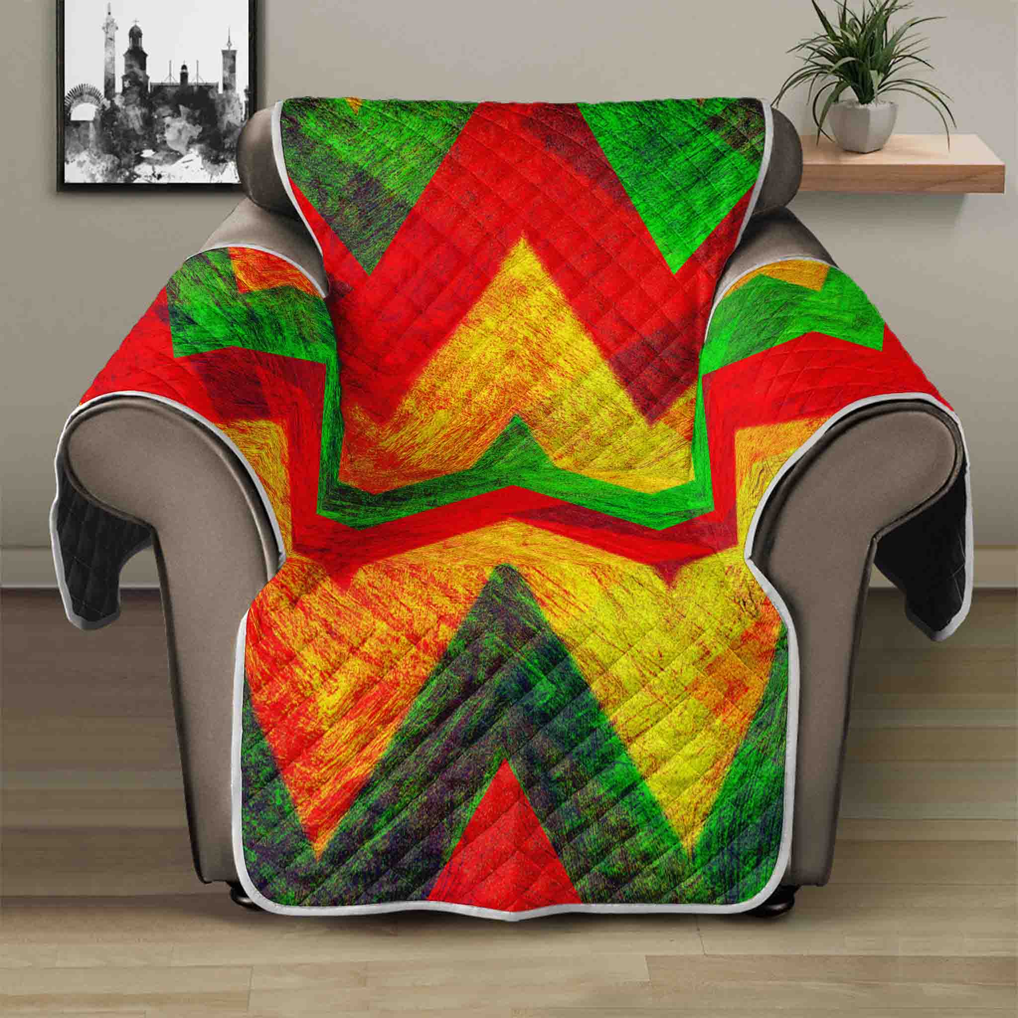 Zig Zag Reggae Pattern Print Recliner Protector