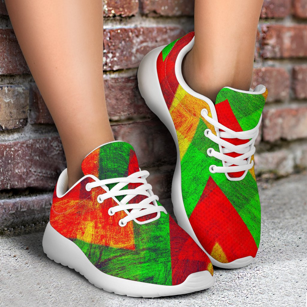 Zig Zag Reggae Pattern Print Sport Shoes GearFrost