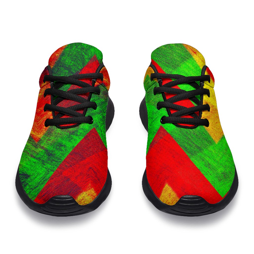 Zig Zag Reggae Pattern Print Sport Shoes GearFrost