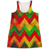 Zig Zag Reggae Pattern Print Women's Racerback Tank Top