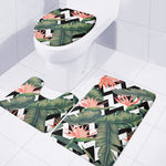 Zig Zag Tropical Pattern Print 3 Piece Bath Mat Set