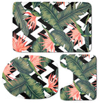 Zig Zag Tropical Pattern Print 3 Piece Bath Mat Set