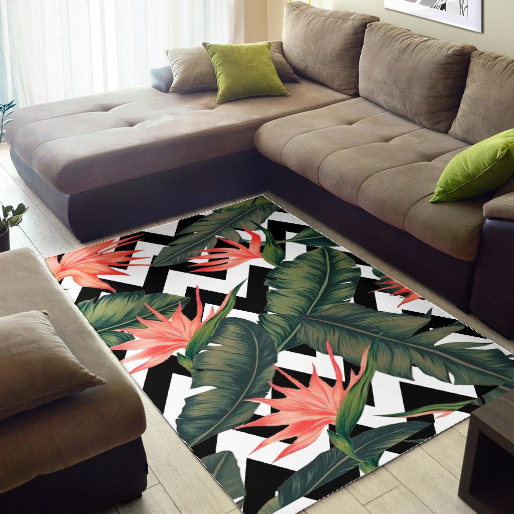 Zig Zag Tropical Pattern Print Area Rug GearFrost