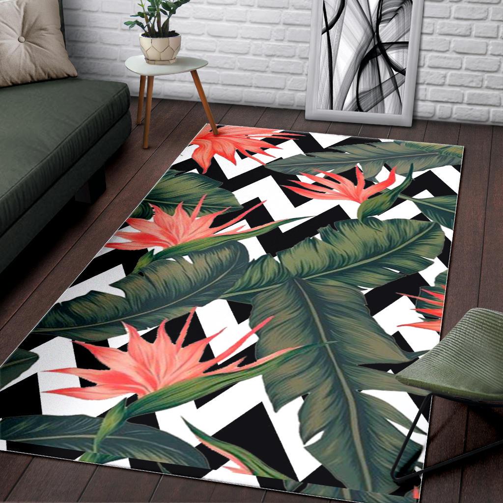Zig Zag Tropical Pattern Print Area Rug GearFrost