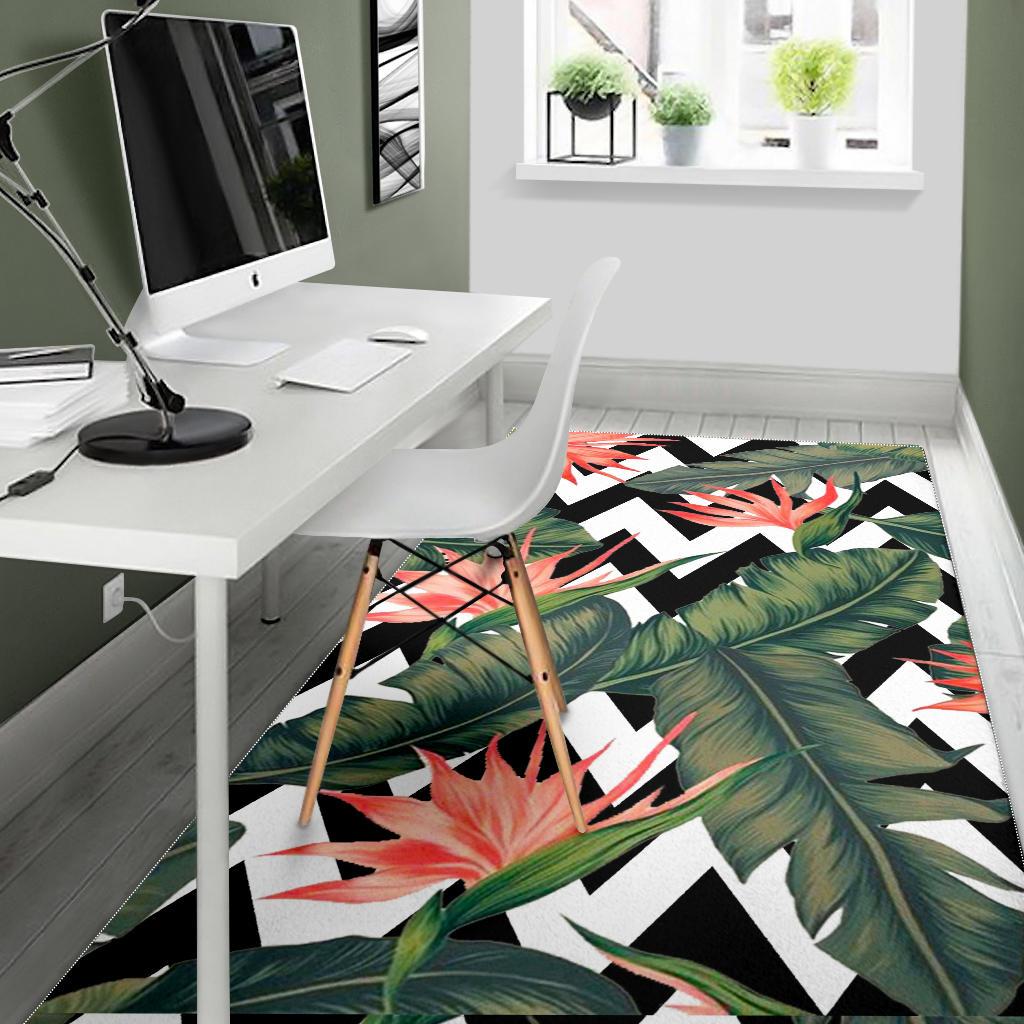 Zig Zag Tropical Pattern Print Area Rug GearFrost