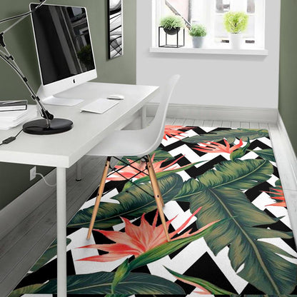 Zig Zag Tropical Pattern Print Area Rug GearFrost