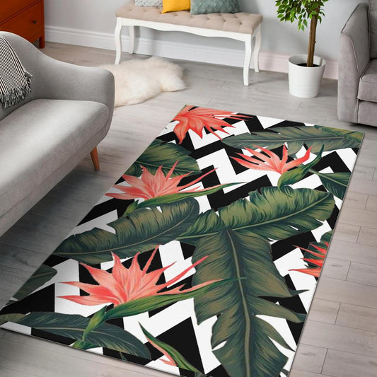 Zig Zag Tropical Pattern Print Area Rug GearFrost