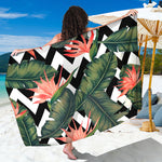 Zig Zag Tropical Pattern Print Beach Sarong Wrap