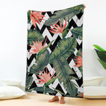 Zig Zag Tropical Pattern Print Blanket