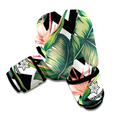 Zig Zag Tropical Pattern Print Boxing Gloves