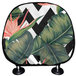 Zig Zag Tropical Pattern Print Car Headrest Covers