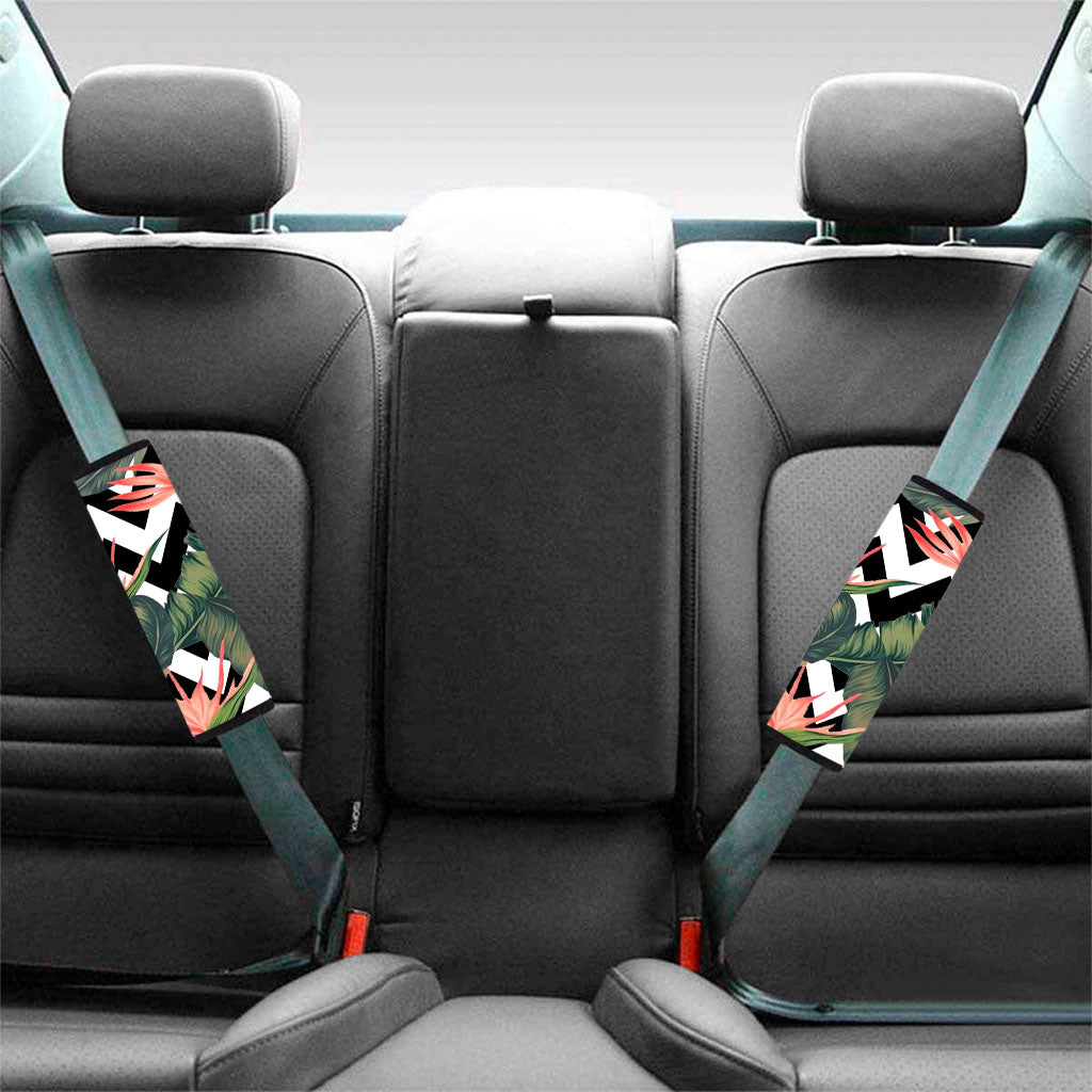 Zig Zag Tropical Pattern Print Car Seat Belt Covers