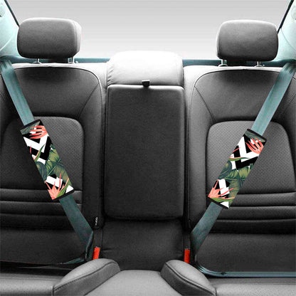 Zig Zag Tropical Pattern Print Car Seat Belt Covers