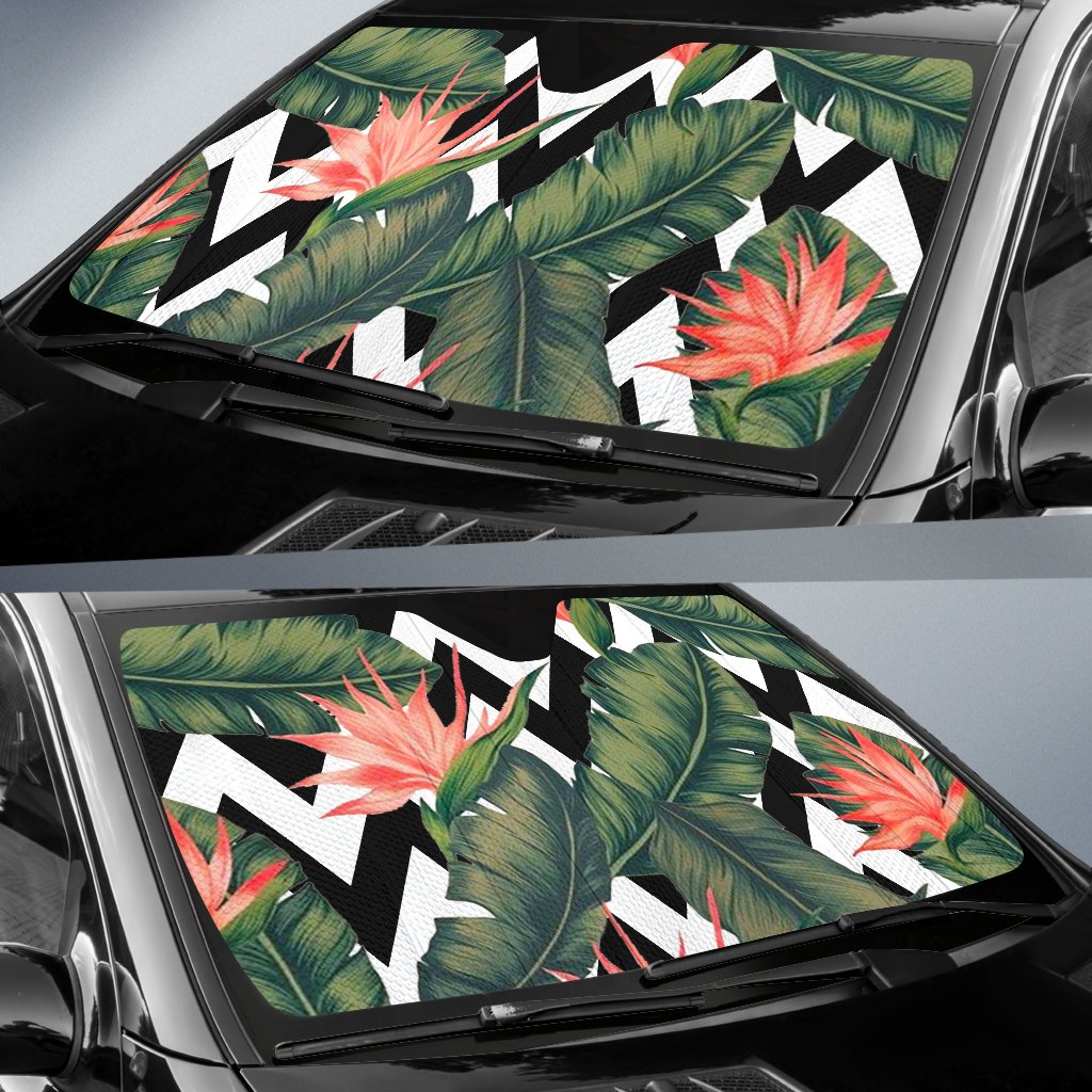 Zig Zag Tropical Pattern Print Car Sun Shade GearFrost