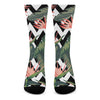 Zig Zag Tropical Pattern Print Crew Socks