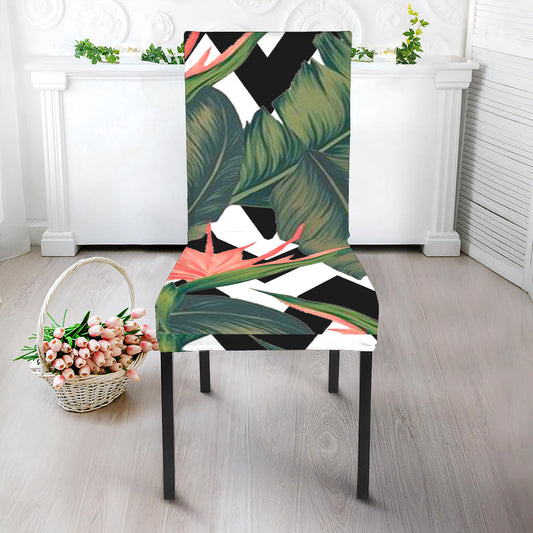 Zig Zag Tropical Pattern Print Dining Chair Slipcover