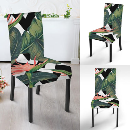 Zig Zag Tropical Pattern Print Dining Chair Slipcover