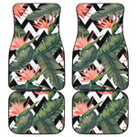 Zig Zag Tropical Pattern Print Front and Back Car Floor Mats