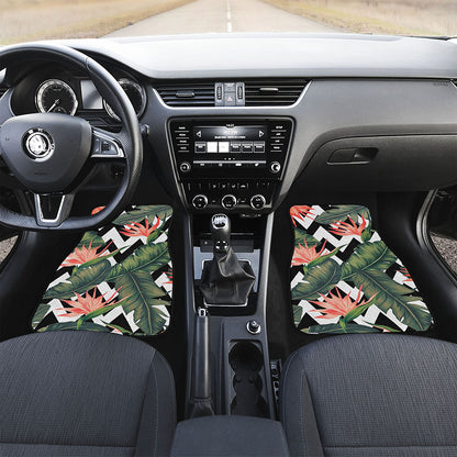 Zig Zag Tropical Pattern Print Front and Back Car Floor Mats