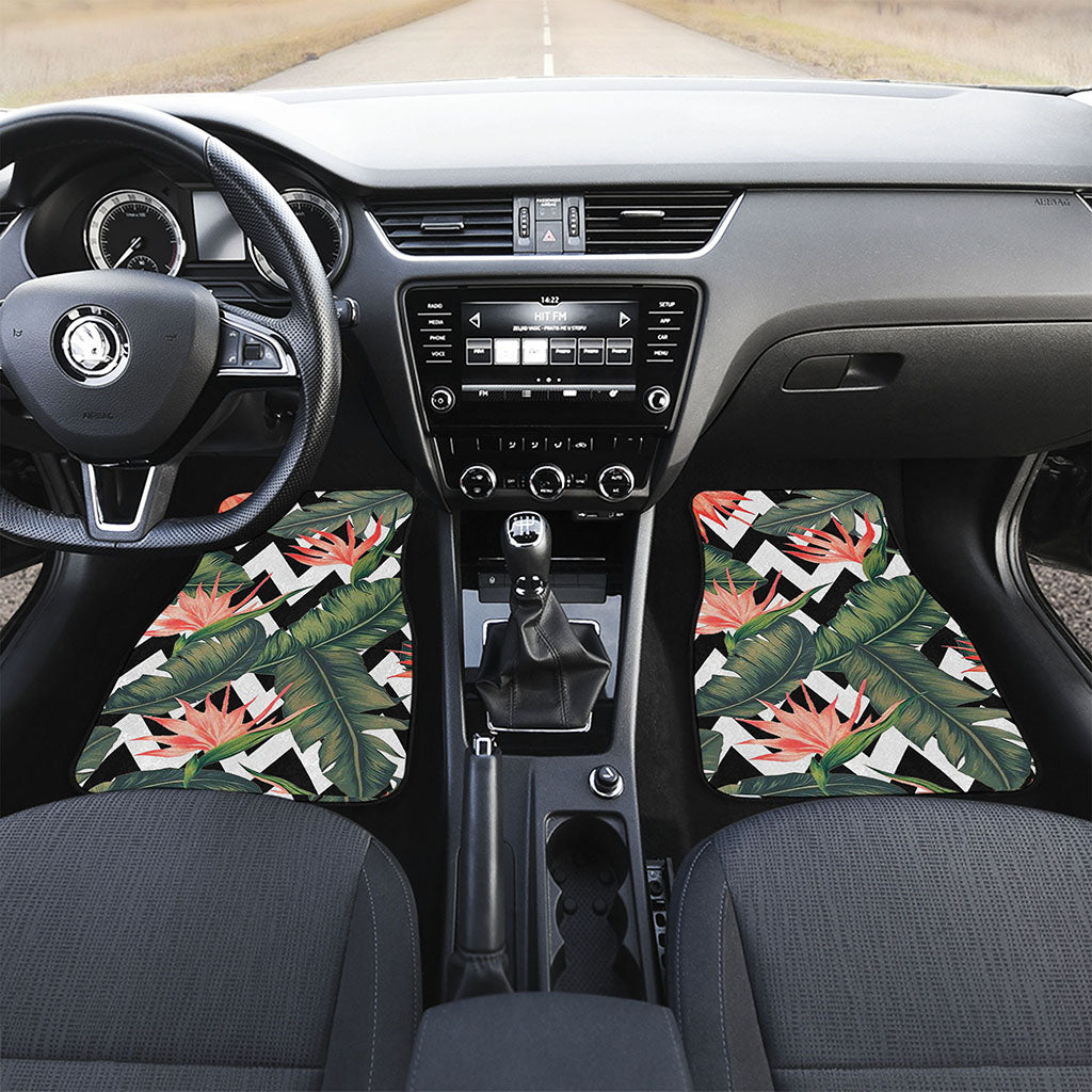 Zig Zag Tropical Pattern Print Front Car Floor Mats