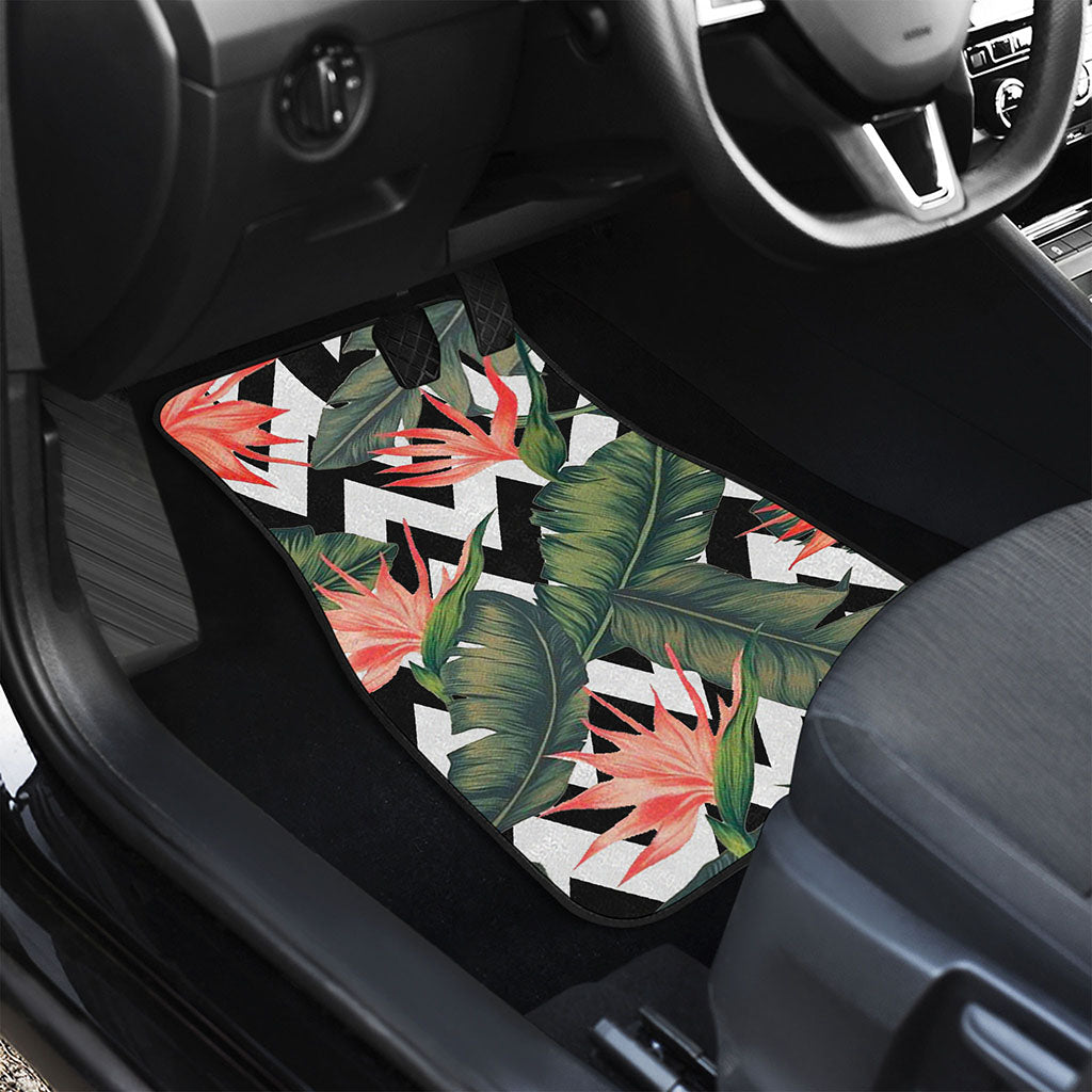 Zig Zag Tropical Pattern Print Front Car Floor Mats
