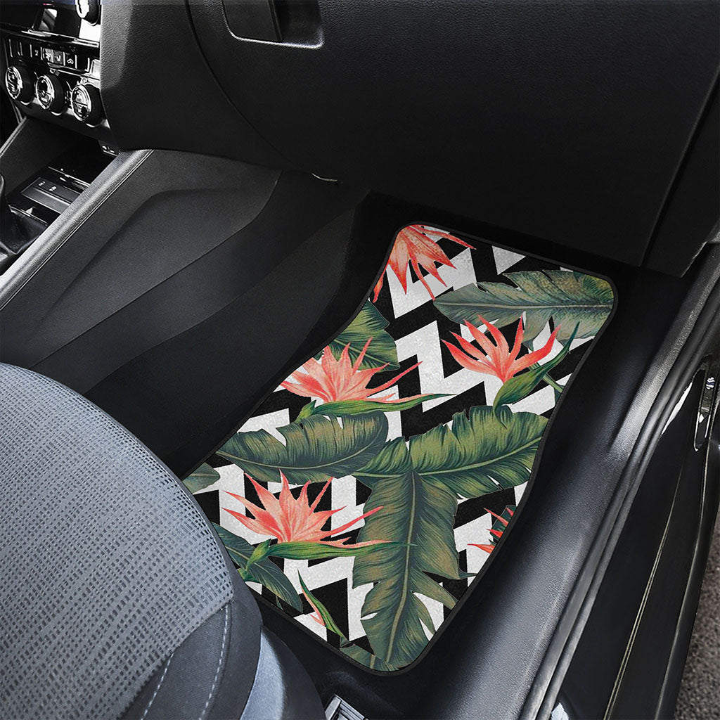 Zig Zag Tropical Pattern Print Front Car Floor Mats