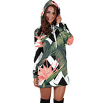 Zig Zag Tropical Pattern Print Hoodie Dress GearFrost