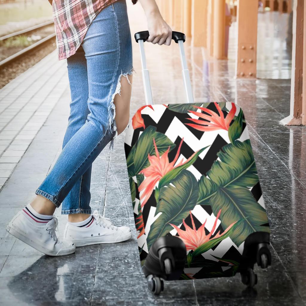Zig Zag Tropical Pattern Print Luggage Cover GearFrost
