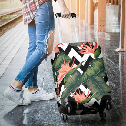 Zig Zag Tropical Pattern Print Luggage Cover GearFrost