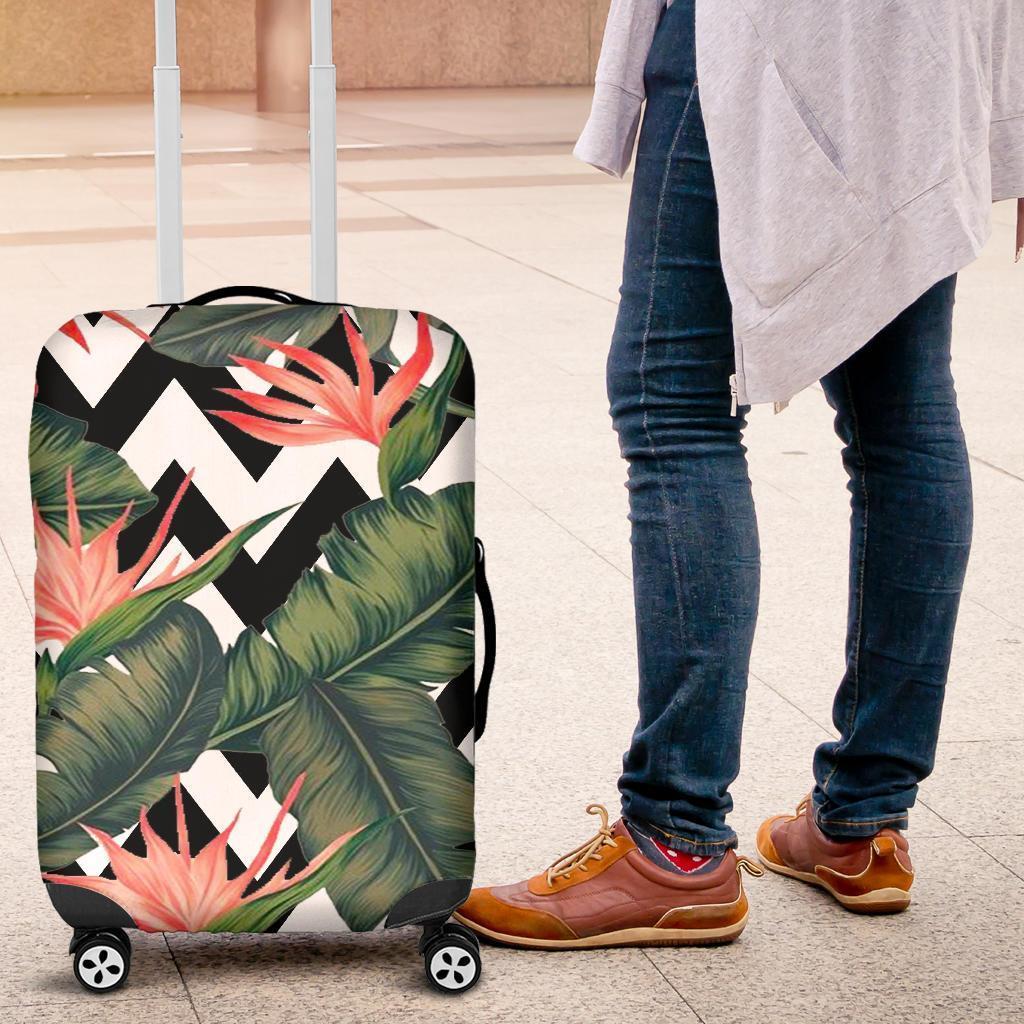 Zig Zag Tropical Pattern Print Luggage Cover GearFrost
