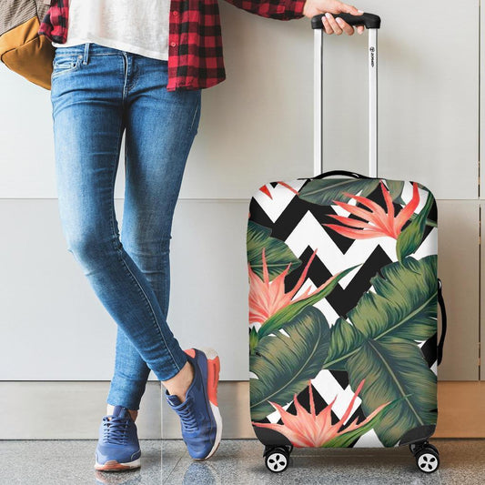 Zig Zag Tropical Pattern Print Luggage Cover GearFrost