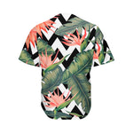 Zig Zag Tropical Pattern Print Men's Baseball Jersey