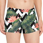 Zig Zag Tropical Pattern Print Men's Boxer Briefs