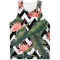 Zig Zag Tropical Pattern Print Men's Tank Top